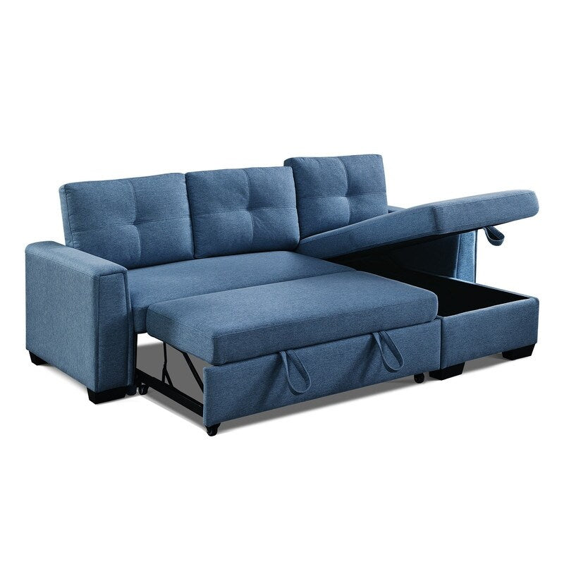 Timbery Upholstery Fabric Reversible Sectional Sofabed