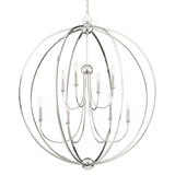 Timeless Home Eight Light Chandelier Sylvan Polished Nickel - Exact Size
