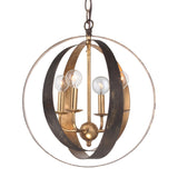 Timeless Home Four Light Mini Chandelier Luna English Bronze / Antique - Exact Size
