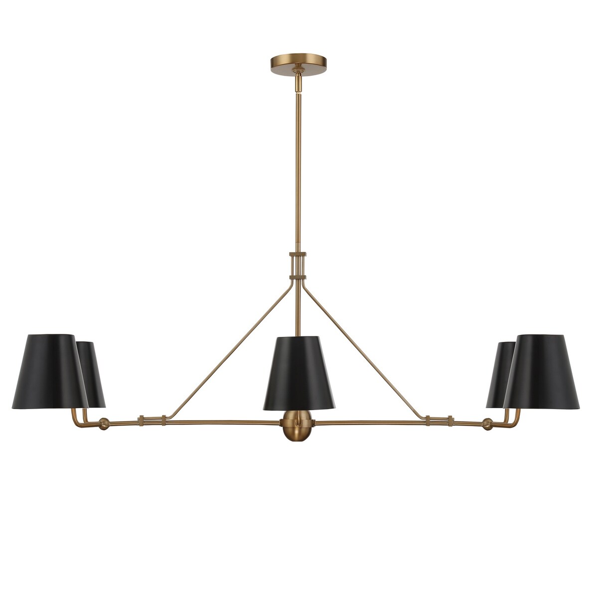 Timeless Home Six Light Chandelier Xavier Vibrant Gold - Exact Size
