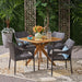 Tioman Outdoor 5 Piece Wood and Wicker Dining Set by Christopher Knight Home