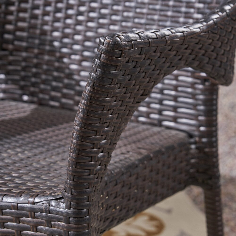 Tioman Outdoor 5 Piece Wood and Wicker Dining Set by Christopher Knight Home