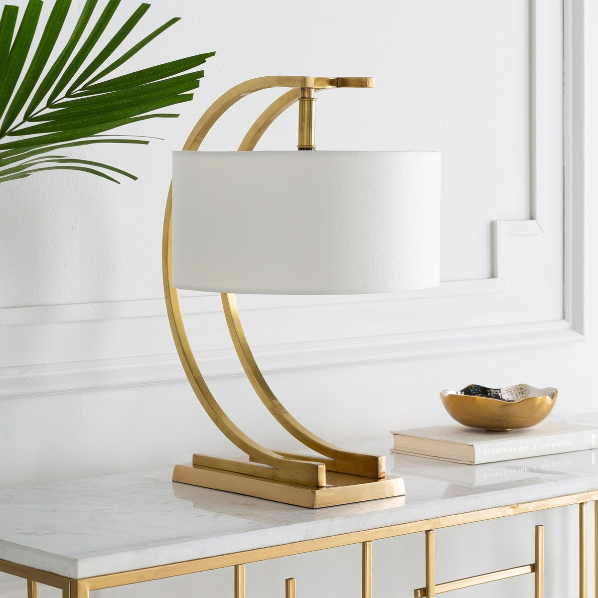 Tipeli Table Lamp with Brown Base and White Shade