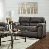 Roundhill Furniture Tirana Contemporary Fabric Pillow-top Arm Loveseat in Sequoia Ash