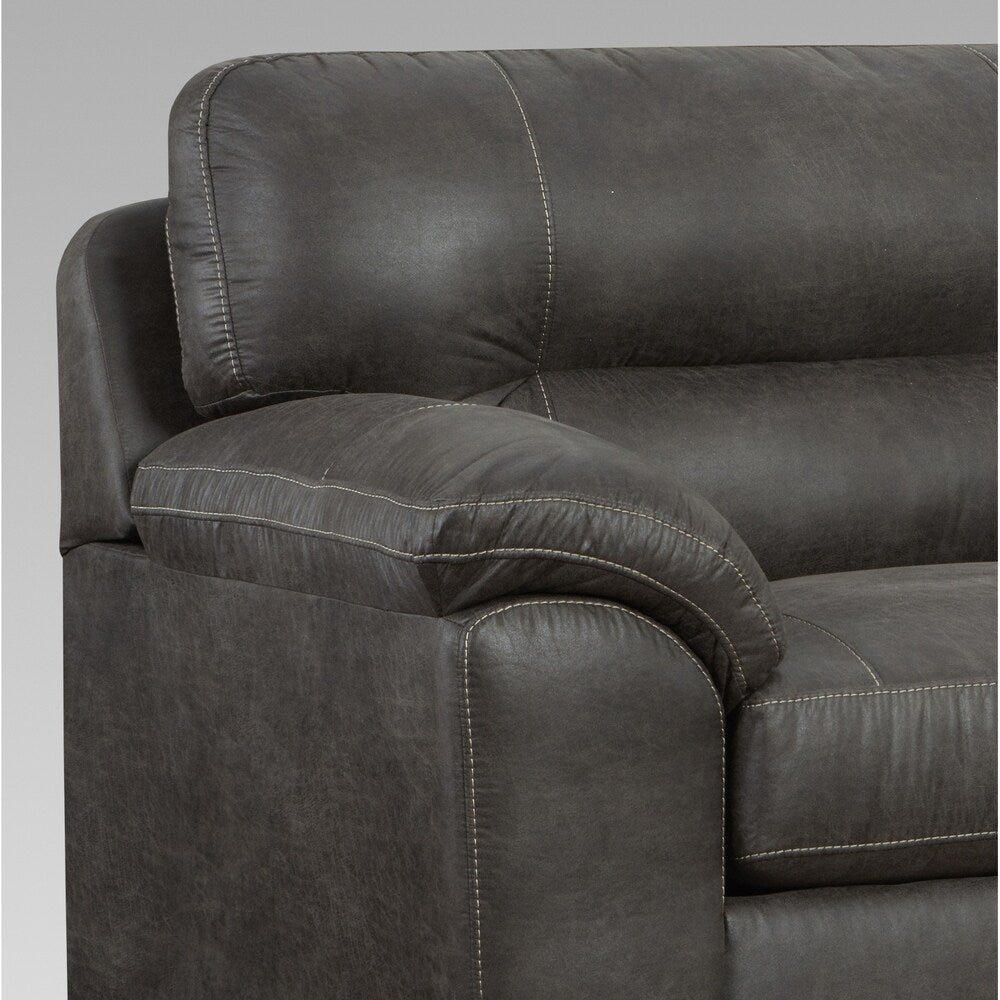 Roundhill Furniture Tirana Contemporary Fabric Pillow-top Arm Loveseat in Sequoia Ash