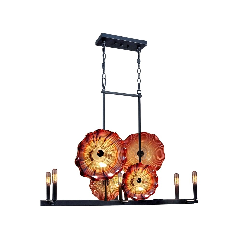 Titan 6-Light Hand Blown Art Glass Island Fixture