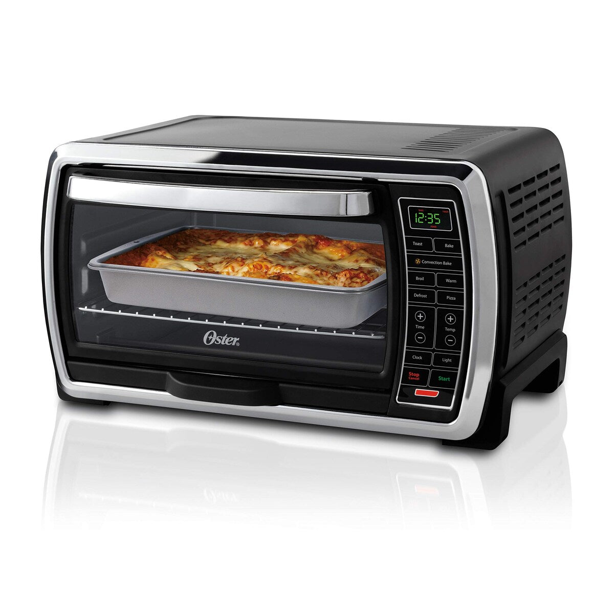 Toaster Oven Digital Convection Oven, Large 6-Slice Capacity, Black/Polished Stainless