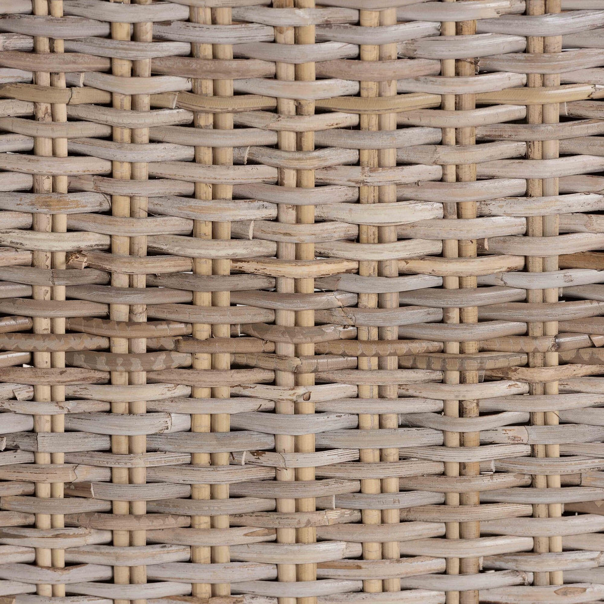 Toby Modern Bohemian Grey Kubu Rattan and Rustic Taupe Finished Mahogany Wood Counter Stool