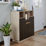 Furniture of America Toby Transitional Oak 6-shelf Shoe Cabinet