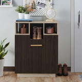 Furniture of America Toby Transitional Oak 6-shelf Shoe Cabinet