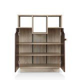 Furniture of America Toby Transitional Oak 6-shelf Shoe Cabinet