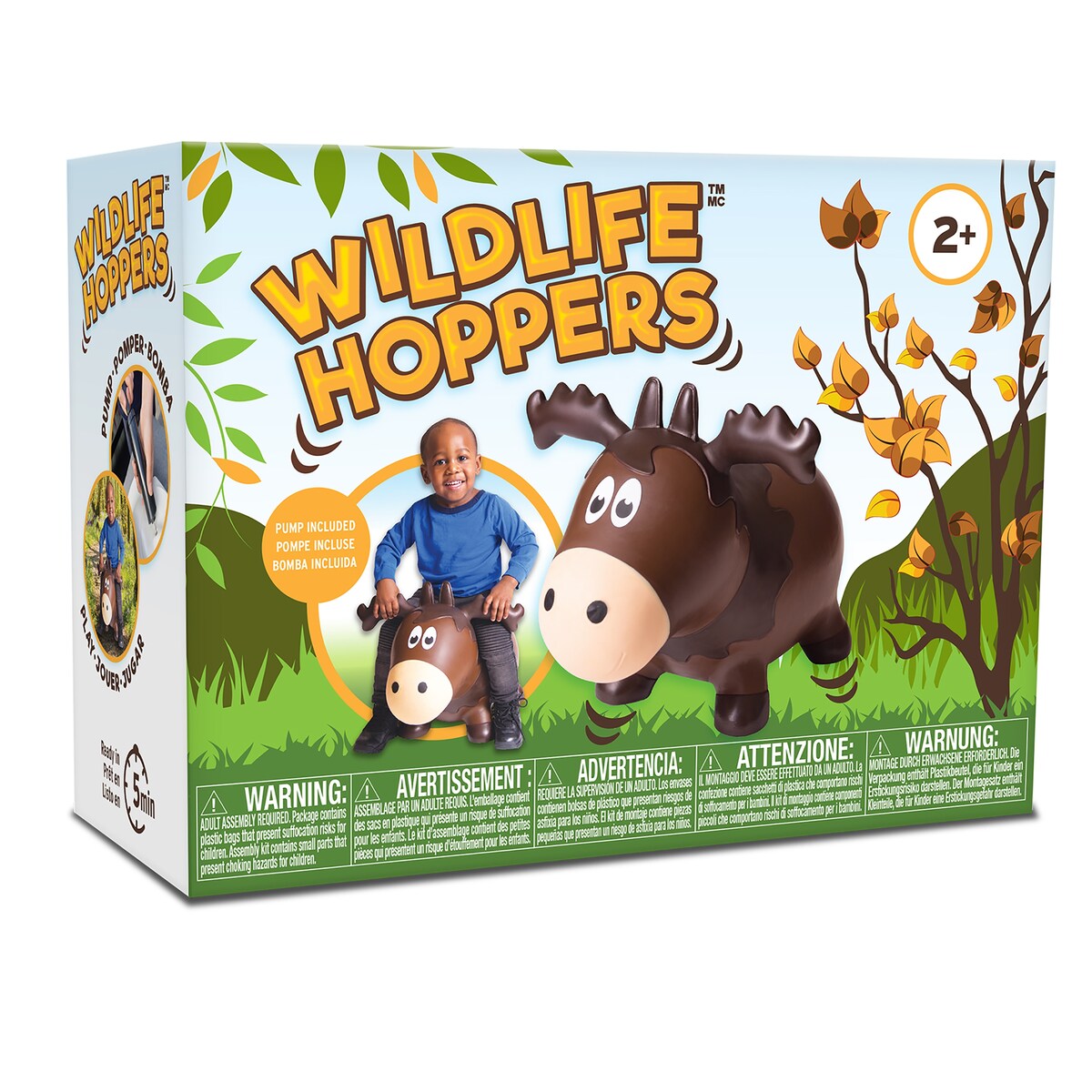 Toddler Boys and Girls Wildlife Hopper Bounce Toy, Moose