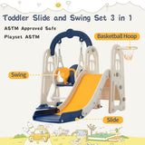 Toddler Slide and Swing Set 3 in 1 Toddler Playset
