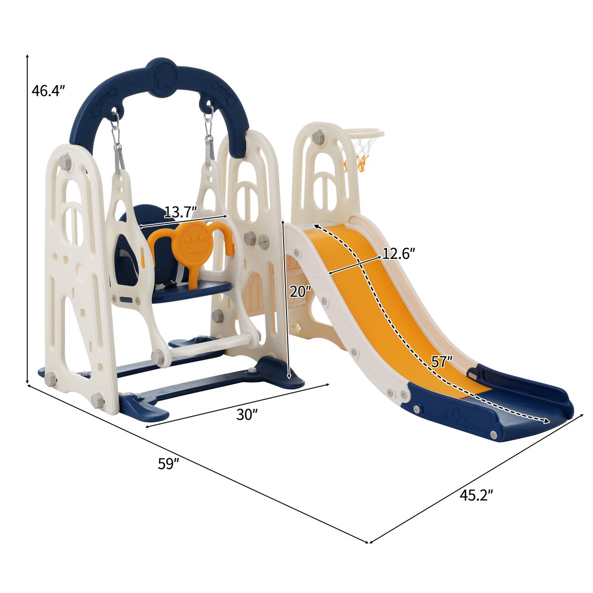 Toddler Slide and Swing Set 3 in 1 Toddler Playset