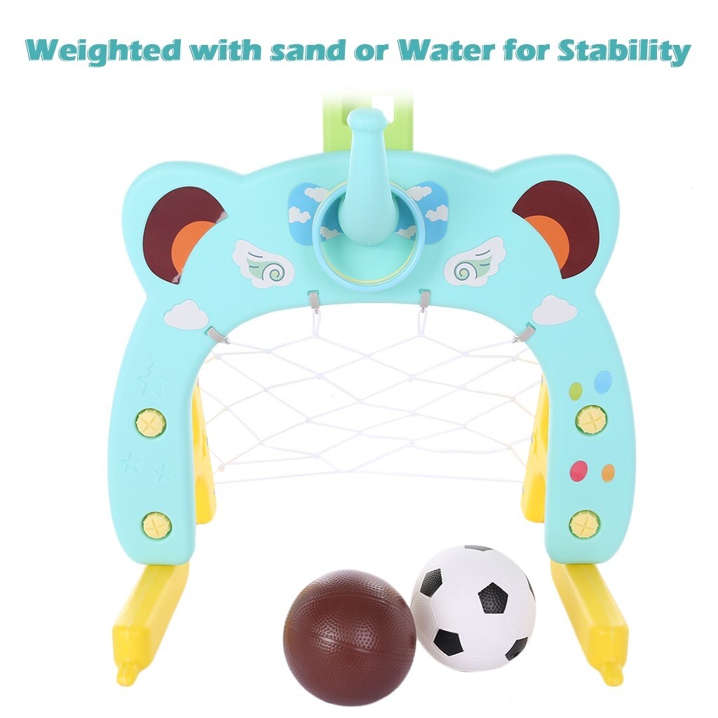 Toddler Sports Center Basketball Ring, Football Goal, Throwing Ring Toy Set