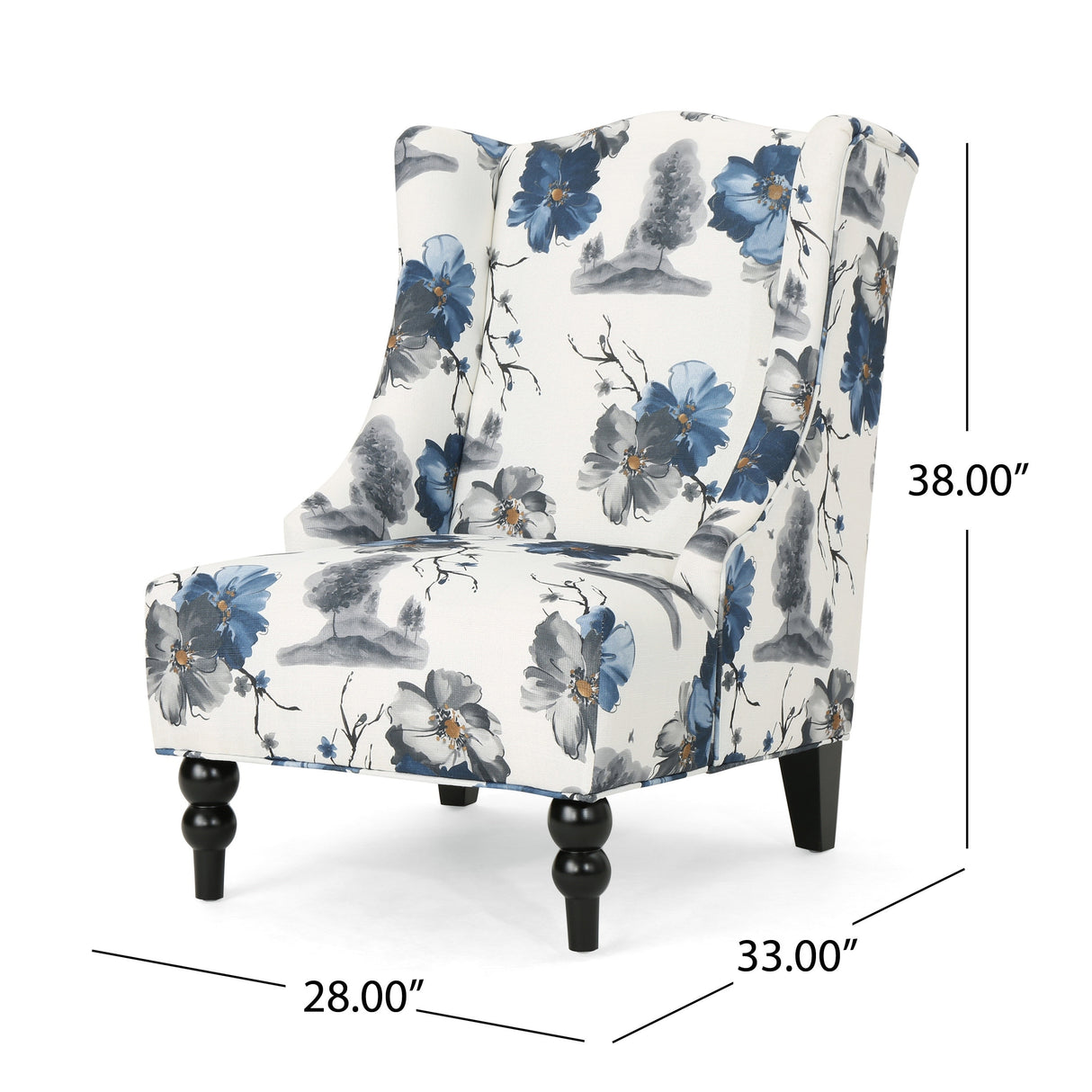 Toddman Contemporary Wingback Fabric Club Chair by Christopher Knight Home