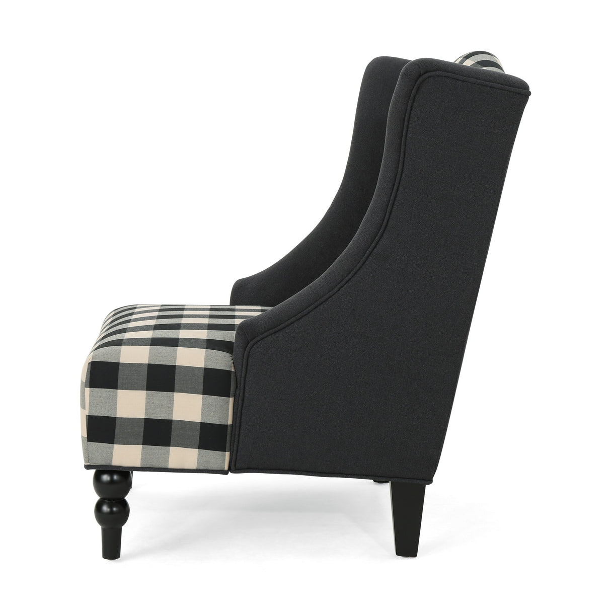 Toddman Contemporary Wingback Fabric Club Chair by Christopher Knight Home
