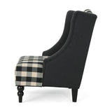 Toddman Contemporary Wingback Fabric Club Chair by Christopher Knight Home