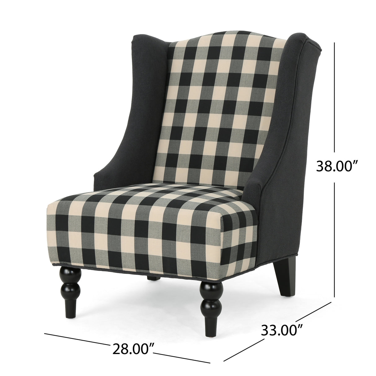 Toddman Contemporary Wingback Fabric Club Chair by Christopher Knight Home