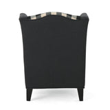 Toddman Contemporary Wingback Fabric Club Chair by Christopher Knight Home
