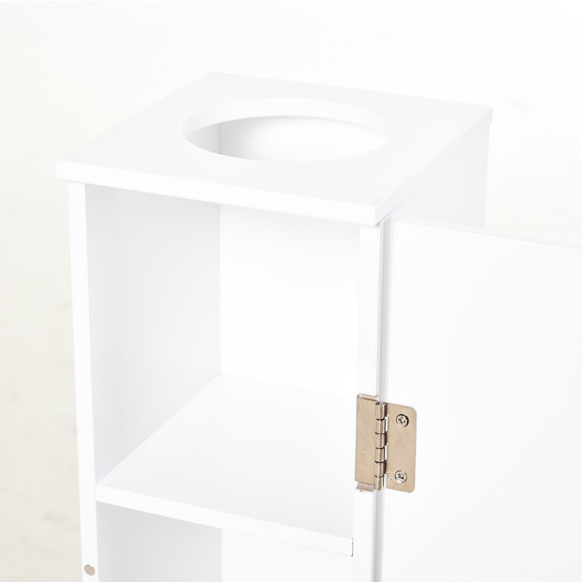 Toilet Paper Cabinet Bathroom Corner Floor Cabinet with Doors and Shelves, Bathroom Thin Storage Organizer for Paper Shampoo