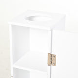 Toilet Paper Cabinet Bathroom Corner Floor Cabinet with Doors and Shelves, Bathroom Thin Storage Organizer for Paper Shampoo