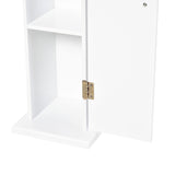 Toilet Paper Cabinet Bathroom Corner Floor Cabinet with Doors and Shelves, Bathroom Thin Storage Organizer for Paper Shampoo