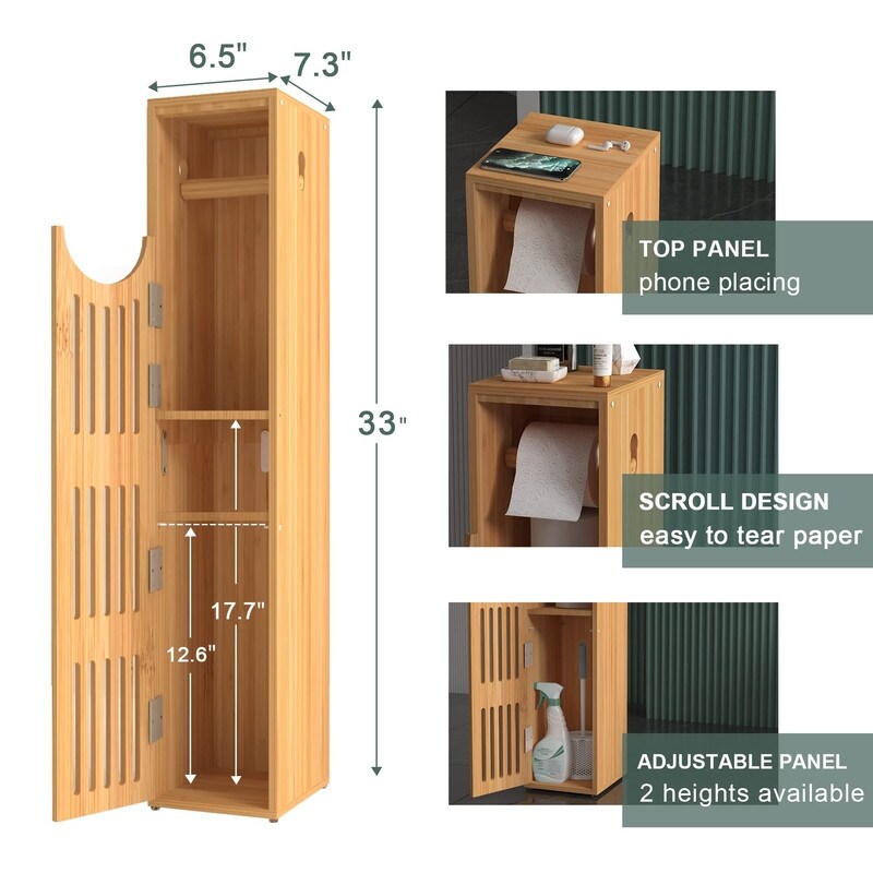 Toilet Paper Storage Cabinet - 33"L x 6.5"W