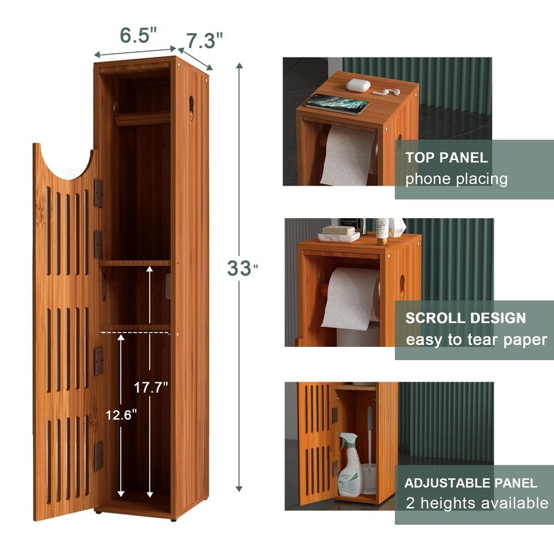 Toilet Paper Storage Cabinet - 33"L x 6.5"W