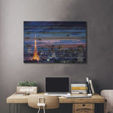 Tokyo Night View Print On Wood by Takao Kataoka - Multi-Color