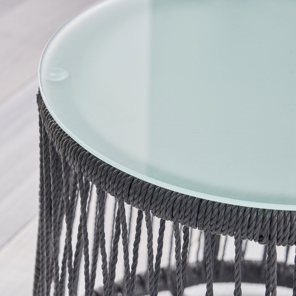 Tolovana Indoor Steel and Rope Side Table by Christopher Knight Home