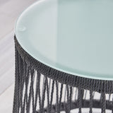 Tolovana Indoor Steel and Rope Side Table by Christopher Knight Home
