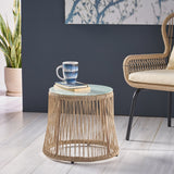 Tolovana Indoor Steel and Rope Side Table by Christopher Knight Home