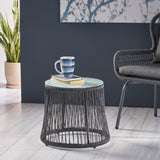 Tolovana Indoor Steel and Rope Side Table by Christopher Knight Home