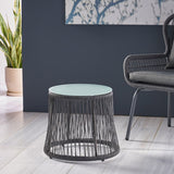 Tolovana Indoor Steel and Rope Side Table by Christopher Knight Home