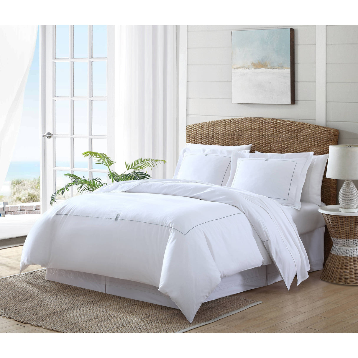 Tommy Bahama Pineapple Resort Cotton Embroidered Duvet Cover Set