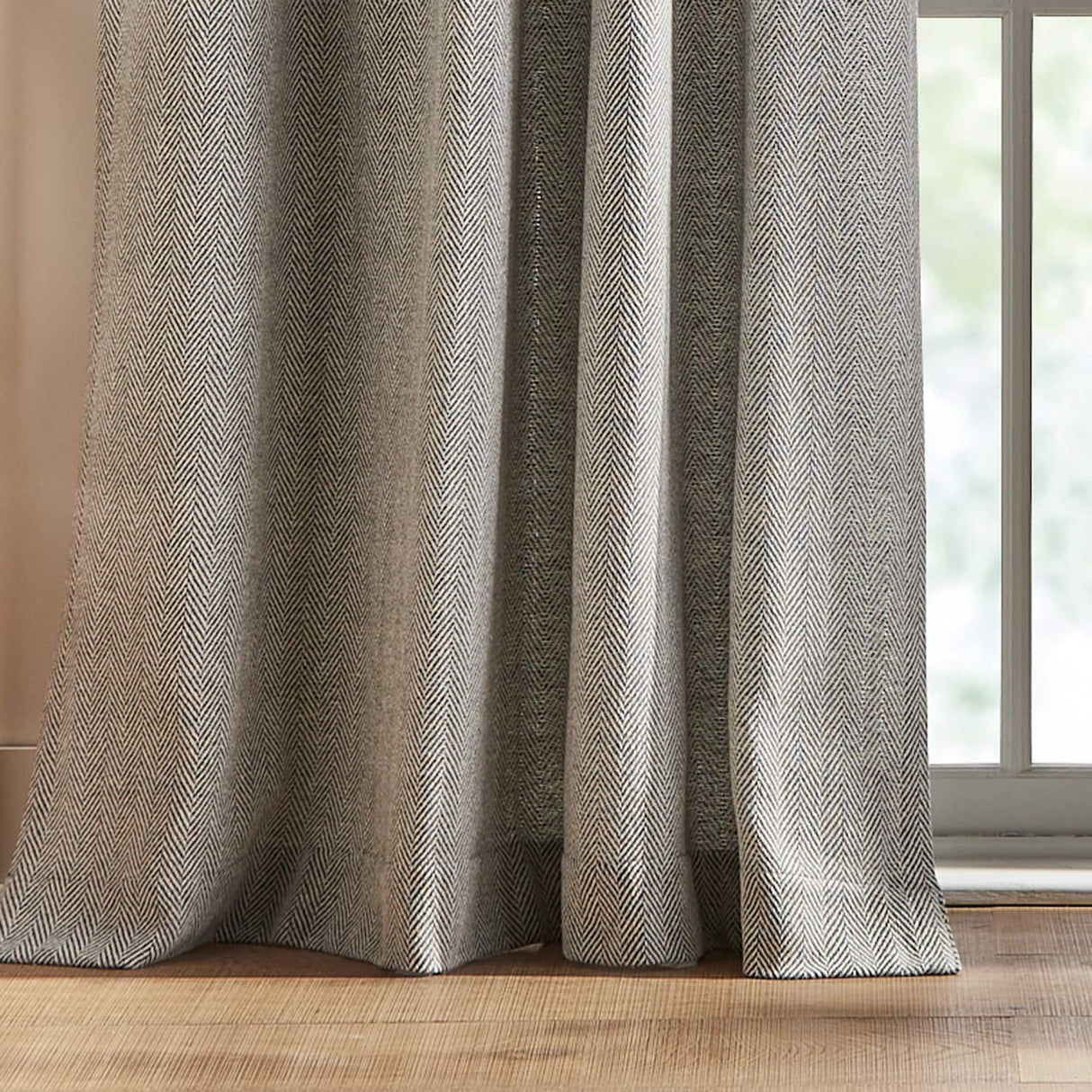 Tommy Hilfiger Herringbone Curtain Panel Pair