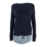 Tommy Hilfiger Women's Contrast-Hem Sweater
