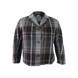 Tommy Hilfiger Women's Cropped Plaid Jacket (2, Grey Multi)