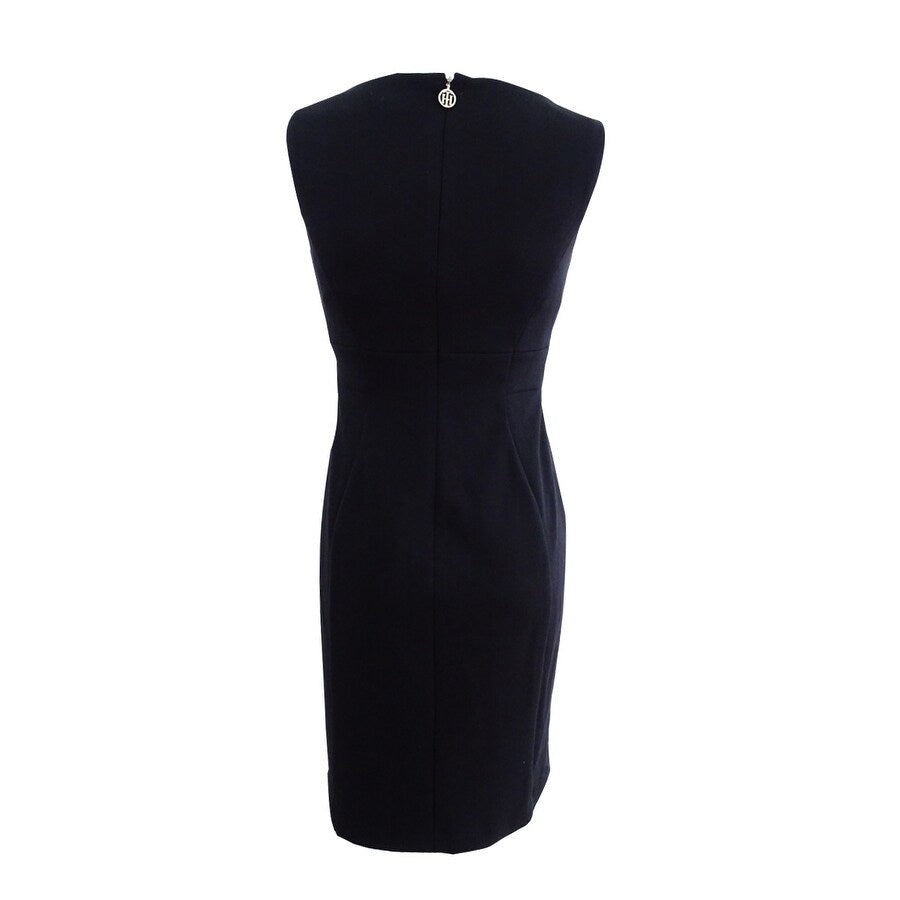 Tommy Hilfiger Women's Lace-Trim Sheath Dress (2, Black)