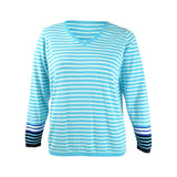 Tommy Hilfiger Women's Plus Striped V-Neck Sweater