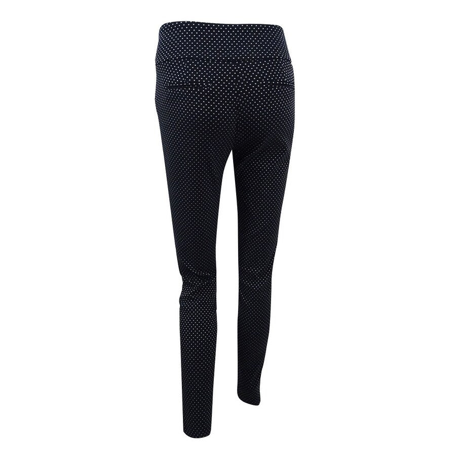 Tommy Hilfiger Women's Polka-Dot Skinny Pants (2, Black/White)