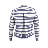 Tommy Hilfiger Women's Twill Striped Zip-Front Blazer (6, Indigo/Cream)
