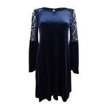 Tommy Hilfiger Women's Velvet Crochet-Lace Dress