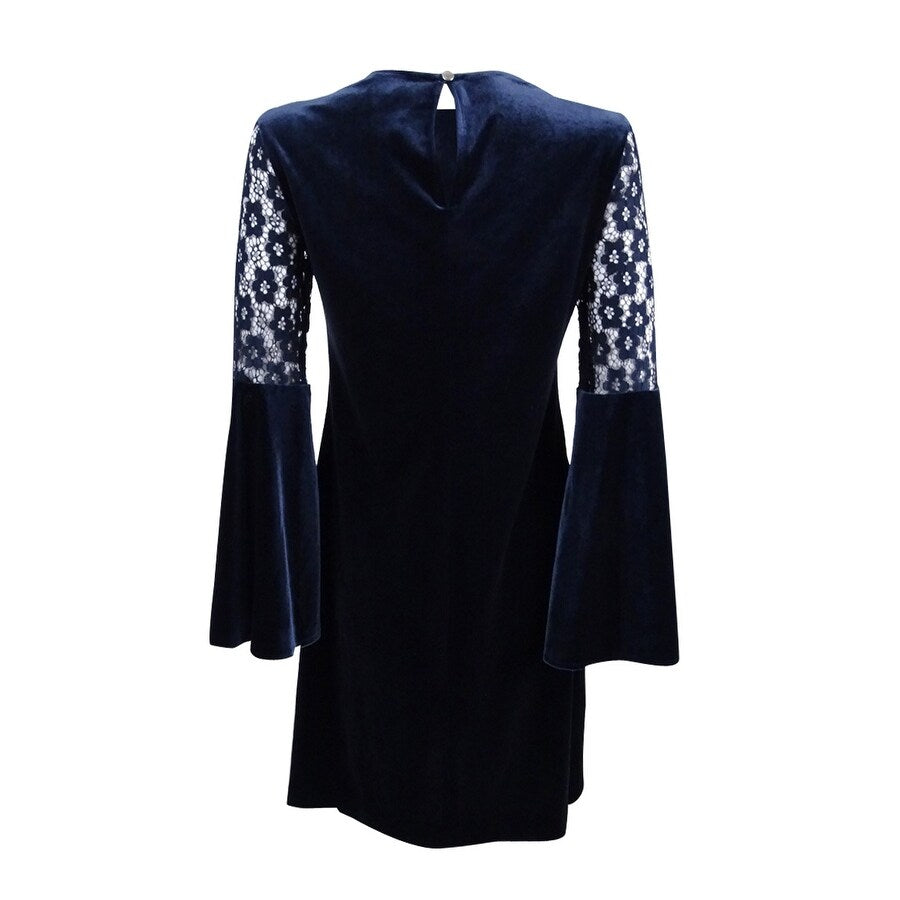 Tommy Hilfiger Women's Velvet Crochet-Lace Dress