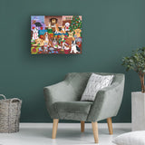 Tomoyo Pitcher 'Puppies Christmas Eve' Canvas Art