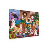 Tomoyo Pitcher 'Puppies Christmas Eve' Canvas Art
