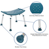 Tool-Free 300 Lb. Capacity, Adjustable Bath & Shower Chair w/Non-slip Feet - 17"D x 19"W x 14.5" - 21.5"H