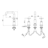 Topcraft 3-Hole Stainless Steel Bathroom Faucet