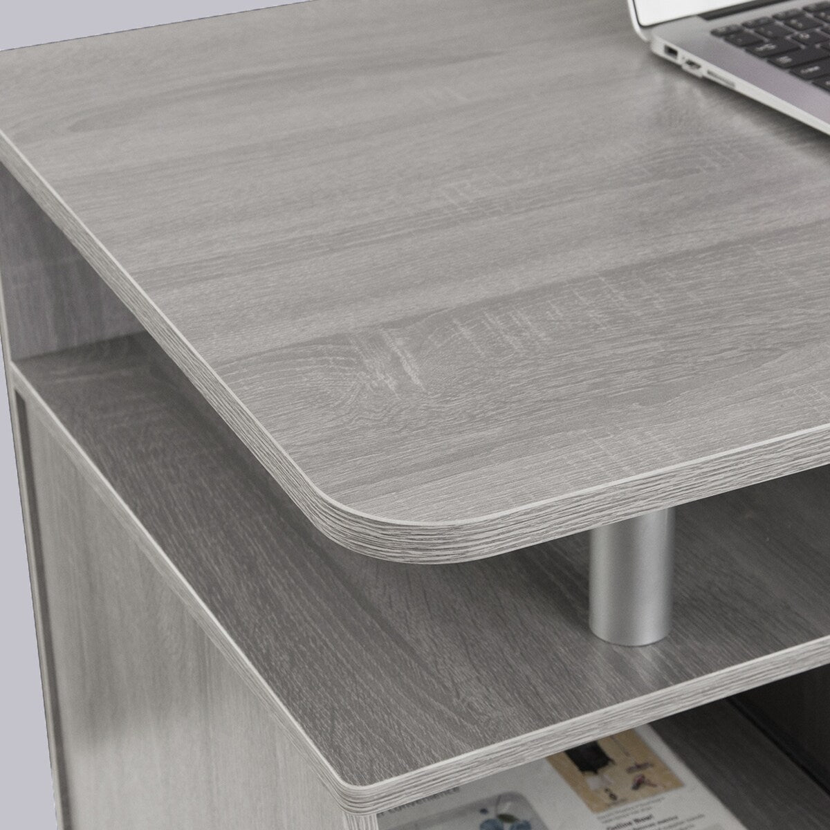 Topcraft Computer Workstation Desk With Storage, Grey